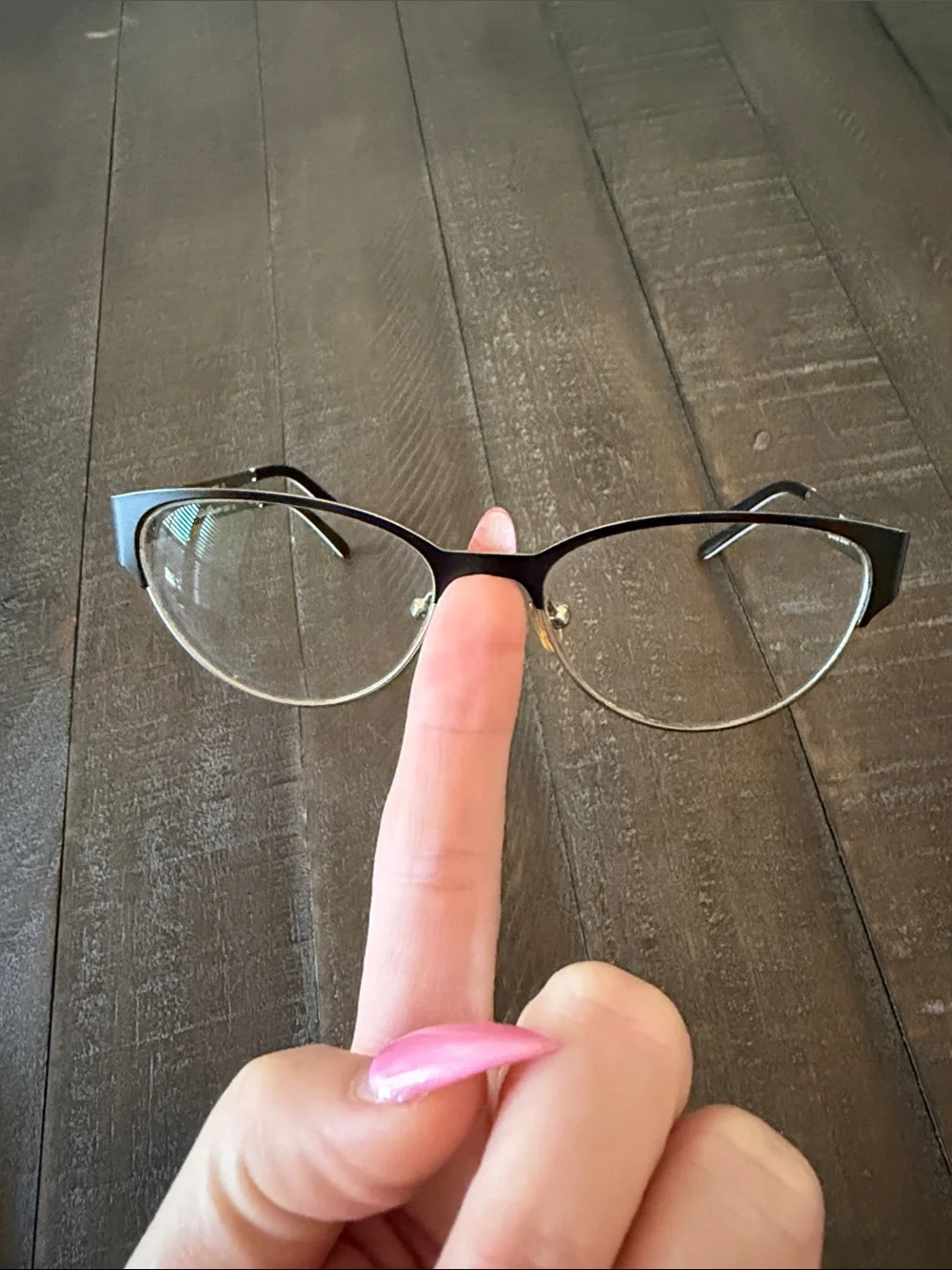 Eddie Bauer Black Metal Frame 8350 Glasses with Silver Patterned Temples